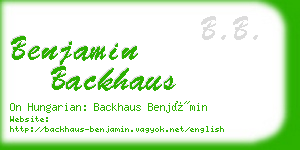 benjamin backhaus business card